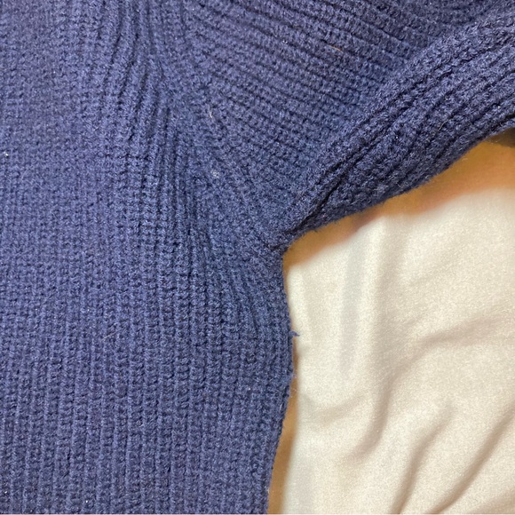 Schott NYC 100% Wool Navy Sweater Quarter Button size Large - Picture 9 of 12